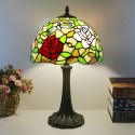 Tiffany Style Yellow Table Lamp 12 Inch Flower Stained Glass Lamphade Desk Light Creative Art Home Decor
