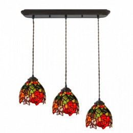 European Rose 3-Light Glass...