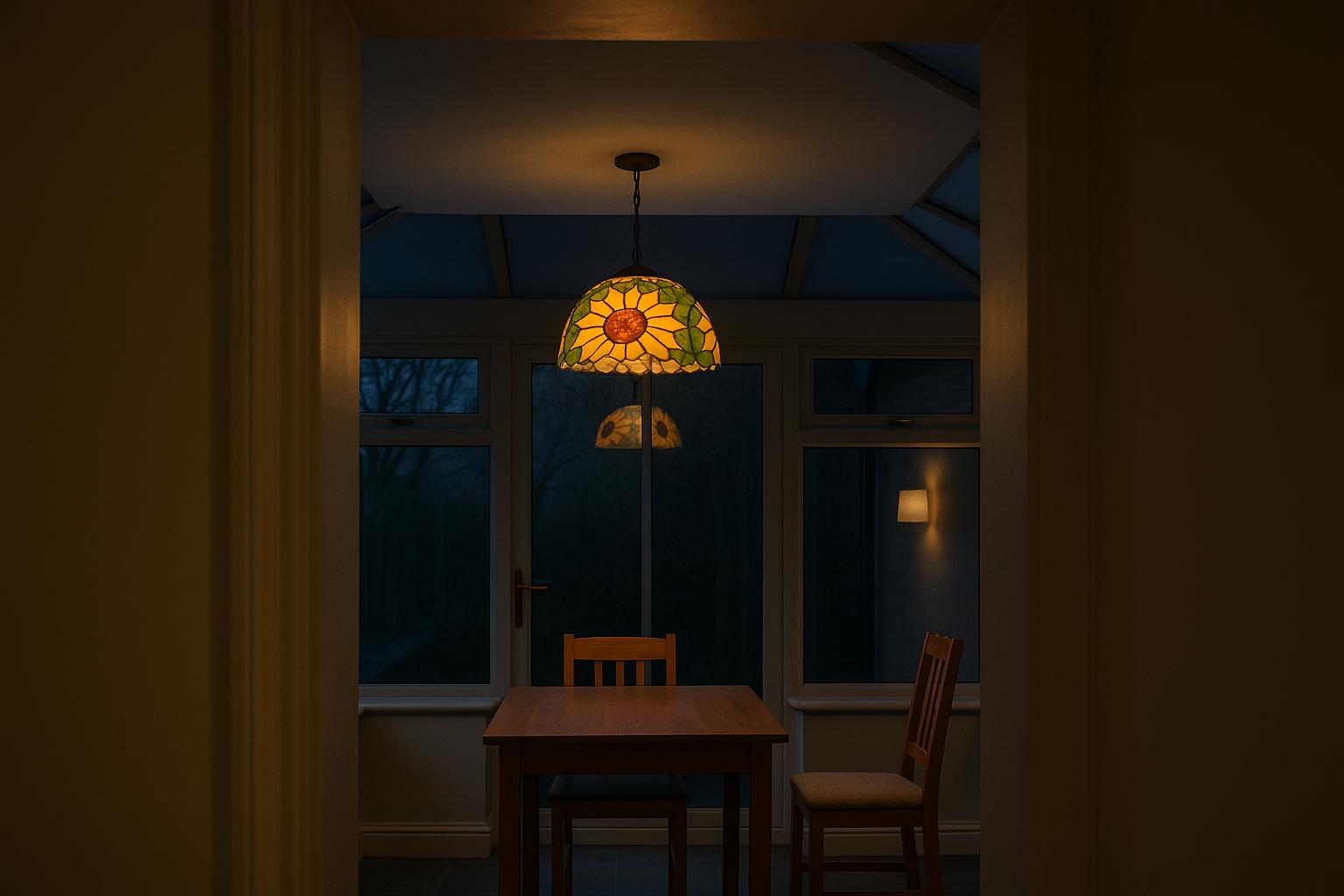Floral Tiffany-Style Lamps Through a Conservatory Day